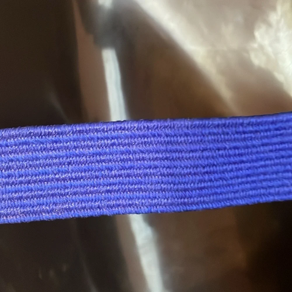 Talbots Vintage Braided Rope Fabric Blue Teal Purple Pink Stretch belt OS